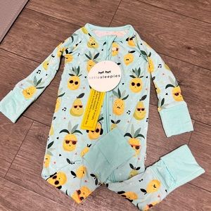 Little sleepies pineapple jams zippy 3-6 months NWT